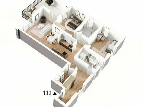 Moderne 3-Zimmer Neubauwohnung mit Balkon - Neubau - 1.1.1