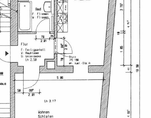 große 1 Zimmer Wohnung mit Wohnküche fußläufig zum Zentrum