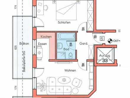 Neubau/Erstbezug! 2-Zi.-Wohnung mit Aufzug in bester Lage von Jügesheim