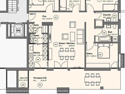 Erstbezug/Neubau 5-Zimmerwohnung mit Gartenanteil im Wohnpark Schönblick (Whg11)