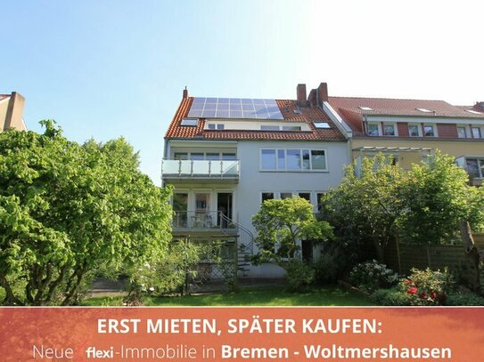 MIETEN MIT KAUFOPTION: Große Hochparterre–Wohnung mit Garten, Terrasse und Balkon | Bremen-Woltmershausen