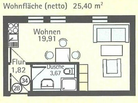 schöne 1-Zimmer-Wohnung in Deggendorf