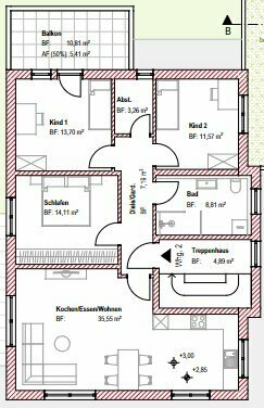 4,5-Zimmer-Neubau-Wohnung mit Balkon und EBK in Meißenheim