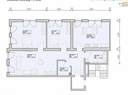 helle und großräumige 3,5 Zimmer-Wohnung im Obergeschoss - Erstbezug