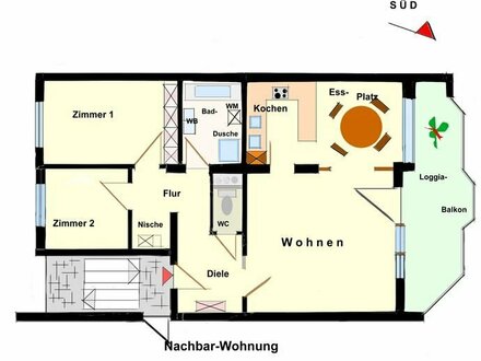 ... diese Wohnung in guter Lage von FN-Fischbach, passt sehr gut, ist klug geplant und praktisch eingeteilt ...