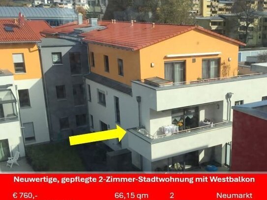 Neuwertige, gepflegte 2-Zimmer-Stadtwohnung mit Westbalkon