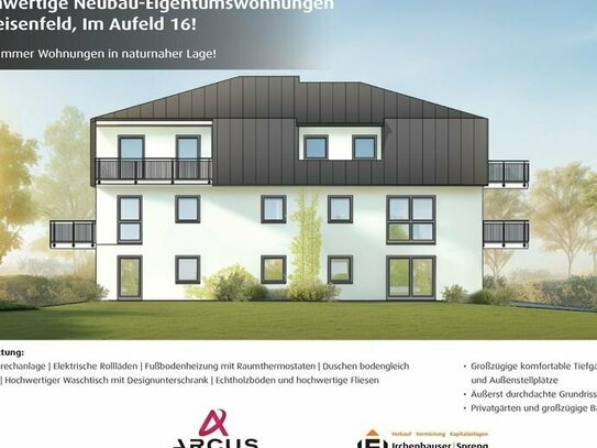 Geisenfeld! 3,5-ZKB Dachgeschoss-Whg. mit 10,50 m² Ost-Balkon, Aufzug, Fußbodenheizung, elektrischen Rollläden, Videosp…