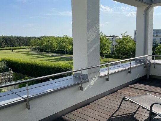 Großzügige Dachterrassenwohnung 4 Zi Messestadt Riem, unverbaubarer Parkblick