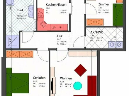 3-Raum Erdgeschosswohnung mit Terrasse und Fußbodenheizung