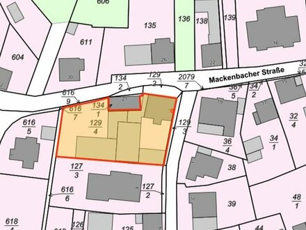 MG - Weilerbach: Potentielles Baugrundstück mit Bestandsgebäuden (Pizzaria, Scheune + EFH)