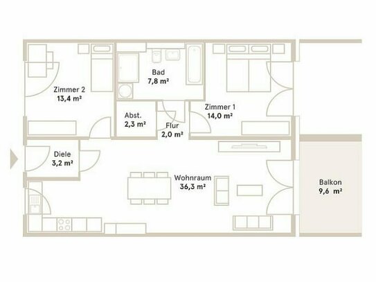 Moderne 3-Zimmer-Wohnung mit schönem Balkon, Zweitbezug, provisionsfrei, von Privat