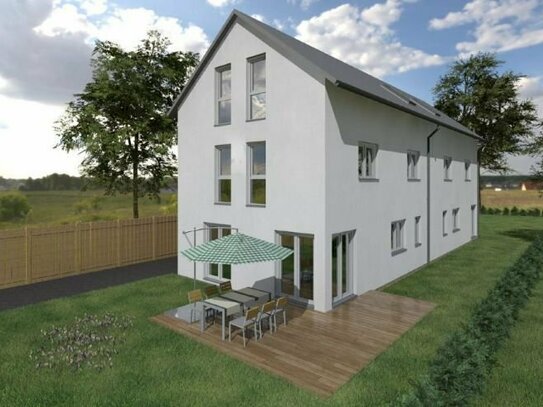 Wohnen im Grünen, Einfamilienhaus als Doppelhaushälfte mit sonniger Ausrichtung.