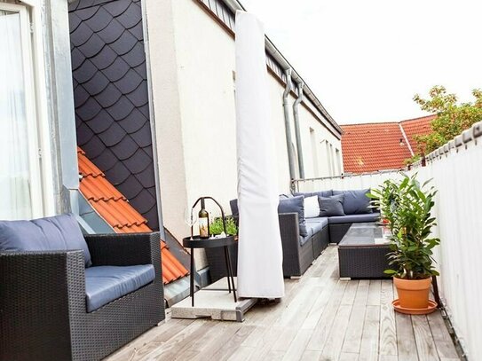 ***Möblierte und voll ausgestattete 3,5 Zi.-Whg. mit 18m² Dachterrasse in Gohlis Mitte***