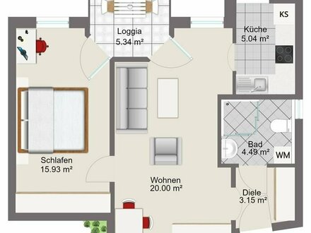 Betreutes Wohnen/Seniorengerechte Wohnung - gepflegte 2-ZKB mit Einbauküche und Balkon