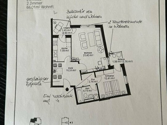 Kernsanierte 2- Zi.-Wohnung mit Balkon von privat in Niendorf-Nord