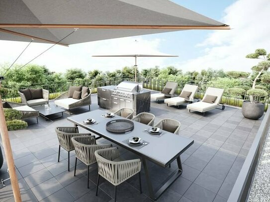 Beeindruckendes Penthouse mit Rooftop über dem Herzogpark