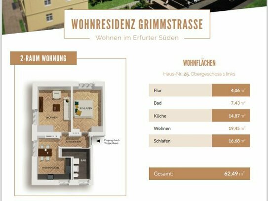Exklusive Stadtoase: Moderne 2-Raum-Wohnung in zentraler Lage - Ideal für Singles oder Paare!