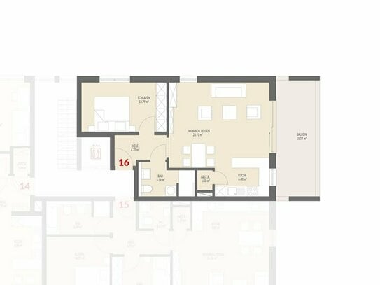 Neubau: 2-Zimmer Obergeschoss mit Balkon im Kanderpark, Binzen Nr.16