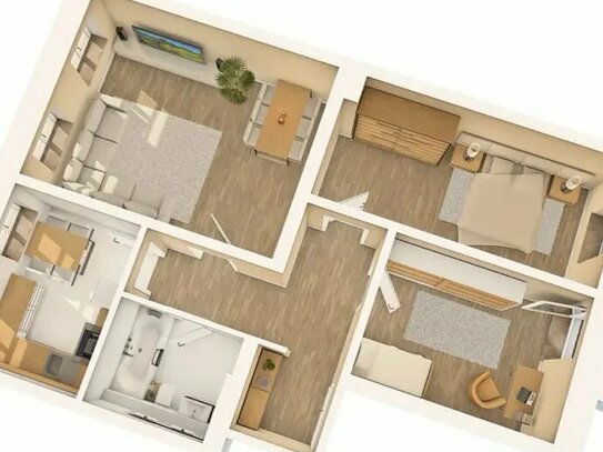 Gemütliche 3-Raum-Wohnung mit Balkon