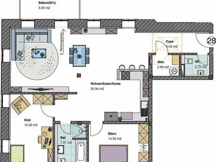 Baubeginn erfolgt! Tabakmanufaktur Dielheim Wohnung 28 - 2.OG ***inklusive attraktiver Steuerabschreibungen***