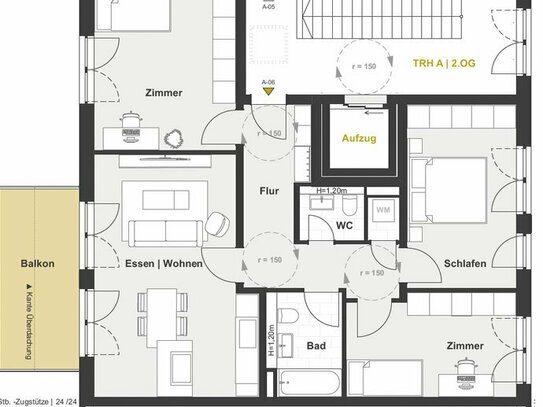 A-06 2.Obergeschoss 4-Zimmer Etagenwohnung mit Balkon