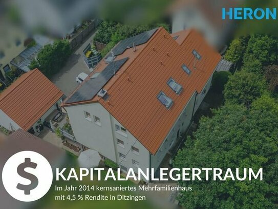 KAPITALANLEGERTRAUM - Im Jahr 2014 kernsaniertes Mehrfamilienhaus mit 4,5 % Rendite in Ditzingen