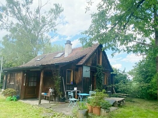 Naturfreunde und Tierliebhaber aufgepasst! Freizeitgrundstück mit Blockhaus/Gartenhaus und Abstellräumen