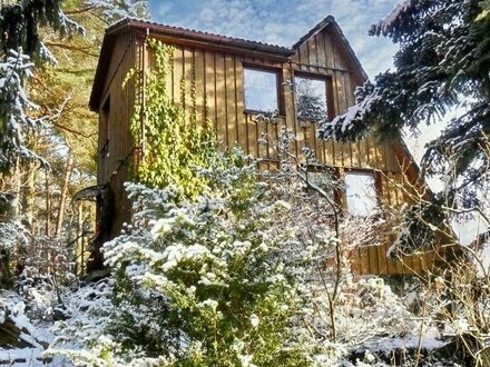 Idyllisches Nurdachhaus mit großem Waldgrundstück