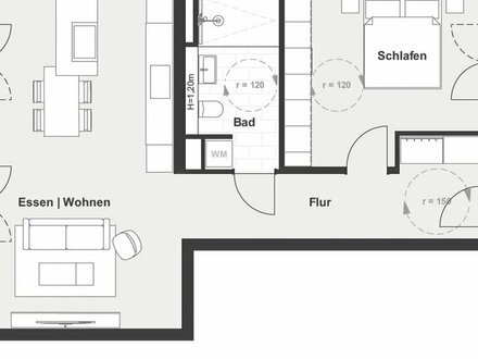 B-08 2.Obergeschoss 2-Zimmer Etagenwohnung mit Balkon