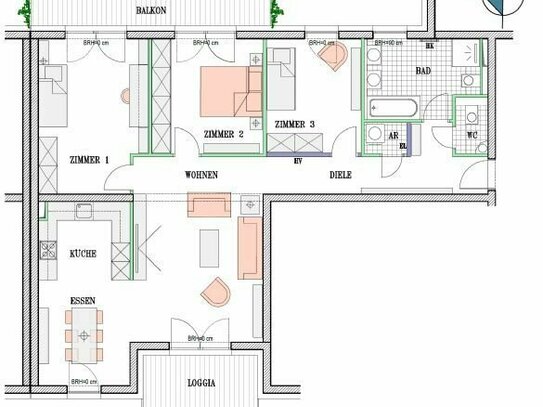 4-Zimmer Eigentumswohnung mit Balkon & Loggia