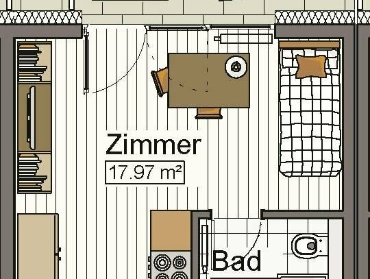 1-Zimmer Wohnung (Single Flat) in Neu-Ulm zu vermieten