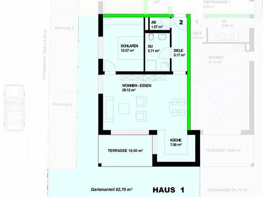 Neubau: 2-Zimmer Erdgeschoss mit Terrasse in Steinen - Höllstein Nr.2 - RESERVIERT