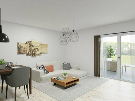 Projektiert - Zwei-Zimmer-Erdgeschoss-Eigentumswohnung nach neustem Energiestandard mit Terrasse zu kaufen