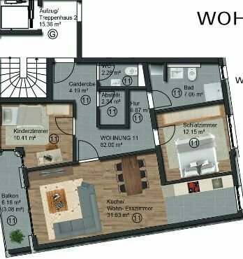 3 Zimmer Neubau Wohnung W.11 u.W.17 identisch OG 1+ OG2