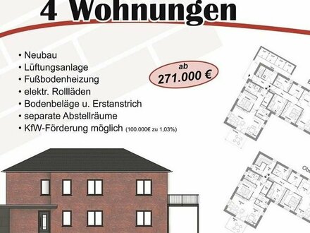 Energieeffizienter Neubau von vier Eigentumswohnungen in Barrien bei Syke