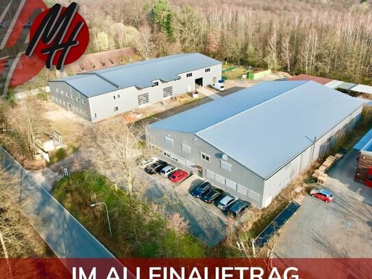 IM ALLEINAUFTRAG - Grundstück (10.000 m²) mit Lager (2 x 1.300 m²) & Büro (2 x 600 m²)