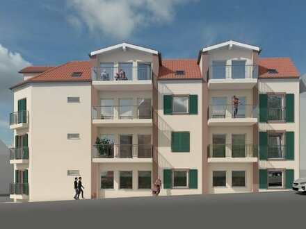 Entstehender Neubau mit barrierefreien 2- 3 ZKB Wohnungen mit Balkon und Aufzug