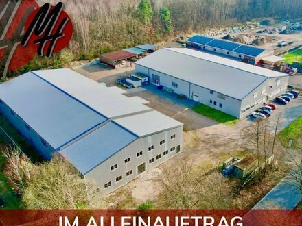 IM ALLEINAUFTRAG - Grundstück (10.000 m²) mit Lager (2 x 1.300 m²) & Büro (2 x 600 m²)