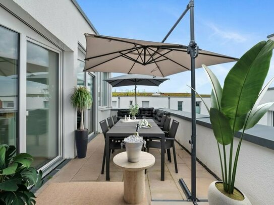 Neubau! 4-Zi-Wohnung | Barrierefrei m. Aufzug | Große Dachterrasse, TG-Stellplatz, 104 m² Wohnfläche