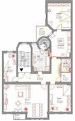 große 4-Raum Wohnung im Altbau mit 2 Balkonen und Kamin