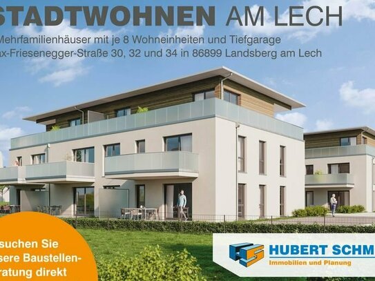 Stadtwohnen am Lech (221), Neubau von 3 Mehrfamilienhäusern mit TG in Landsberg a. Lech