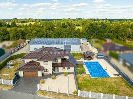 !!Effizienz durch Photovoltaik!! Exkl. EFH mit Gewerbehalle, Pool und D-Garage