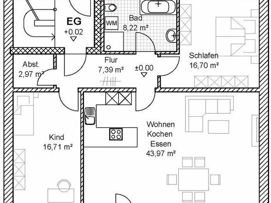 Bauvoranzeige kleine Wohnanlage 3- 4 ZKB