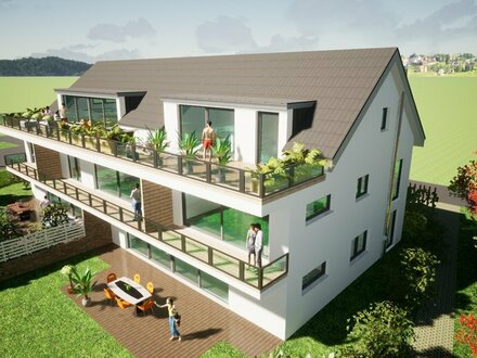 Sonnige und ruhige 4 1/2 Zimmer Neubauwohnung mit Terrasse und eigenem Garten