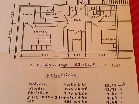 3-Zimmer Mietwohnung in Erlangen (91056)