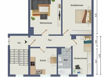 Altersgerechte 3-Raum-Wohnung!