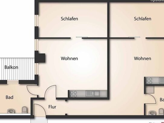 Stadtwohnung - Möglichkeit zum Wohnen und Arbeiten auf einer Fläche