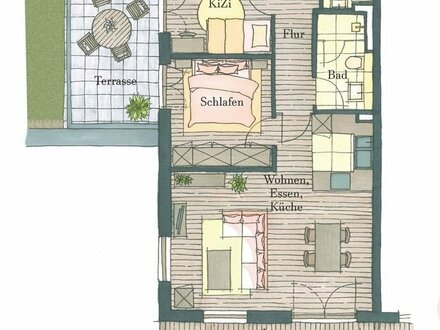 Schicke 3 Zi. Wohnung mit Balkon und Terrasse!