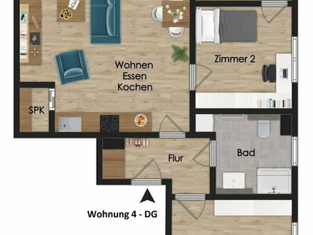 NEUBAU 3-ZIMMER-DACHGESCHOSSWOHNUNG IN ZENTRALER LAGE