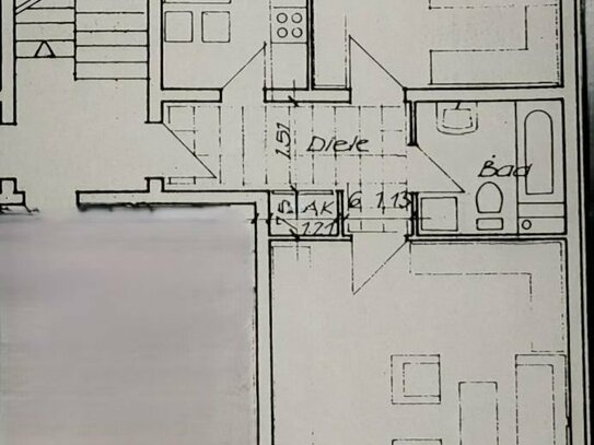 Zentrale 2 Zi. Whg. 65 m² mit Loggia im 1. OG